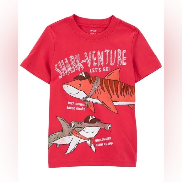Carters Toddler Boys Three Assorted Styles Graphic T-Shirts & One Pocket Henley - Picture 7 of 16